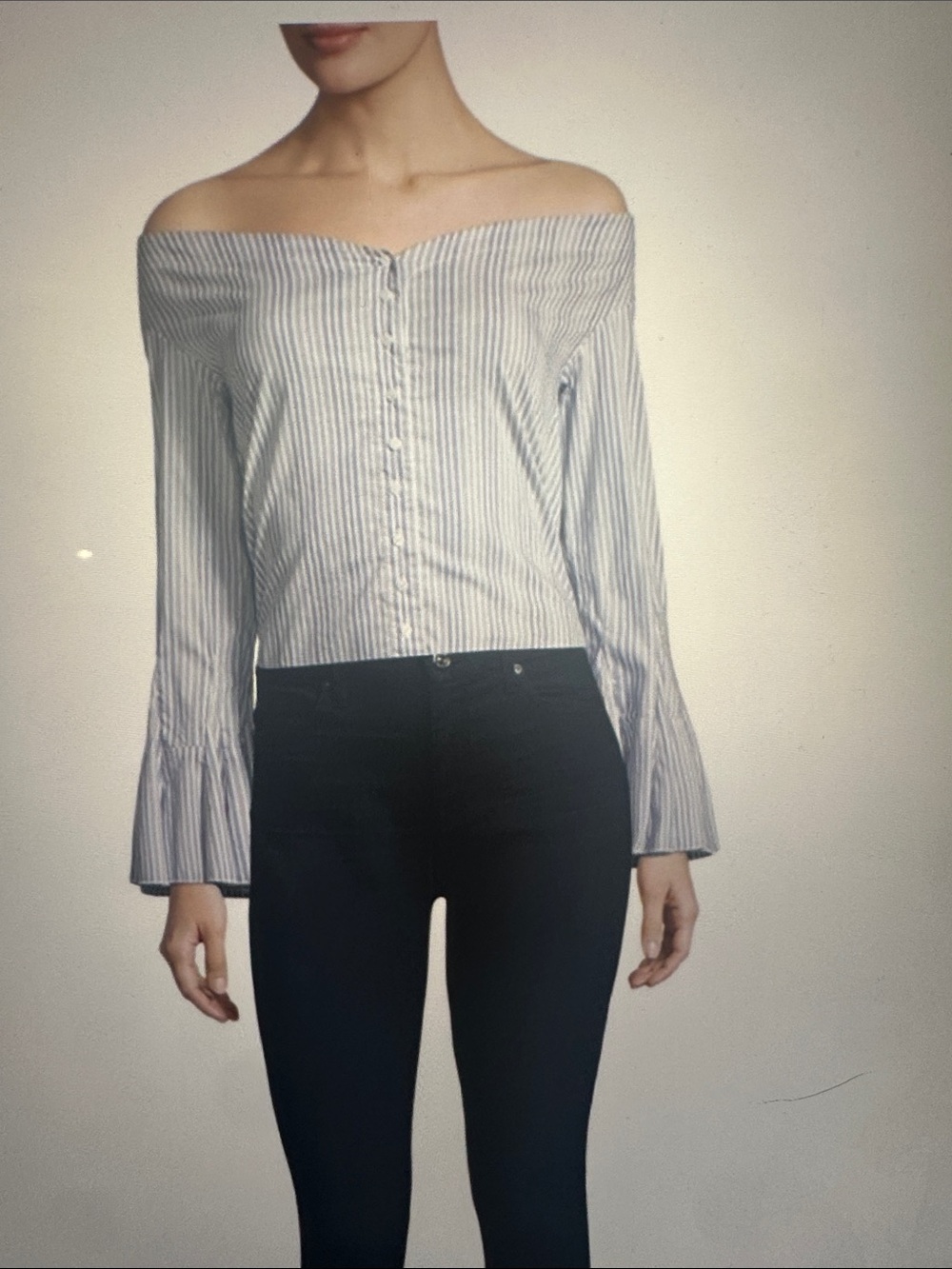 nwt Free People striped off the shoulder top